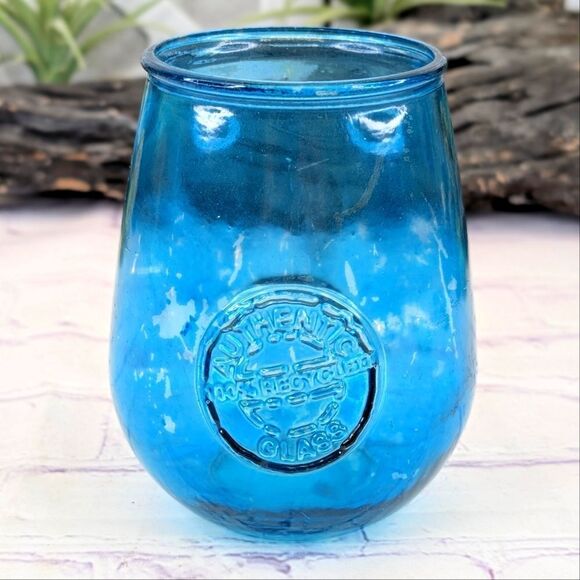 Authentic 100% Recycled Blue Glass (See My Other Teal Green Blue Glass) - Picture 1 of 9